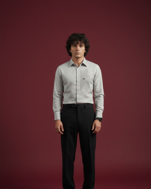 Pehanoge Tigris Indica Embroidered Giza Cotton Shirt | Signature Embroidery Collection