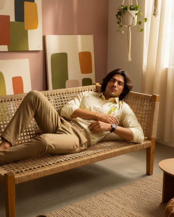 Pehanoge Suncrest Avian Embroidered Giza Cotton Shirt | Signature Embroidered Collection