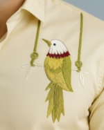 Pehanoge Suncrest Avian Embroidered Giza Cotton Shirt | Signature Embroidered Collection