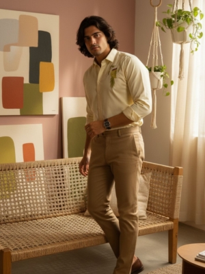 Pehanoge Suncrest Avian Giza Cotton Shirt | Luxury Bird Embroidery | Premium Tailored Fit