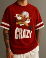 CRAZY Red Oversized Premium T-Shirt – 240 GSM Cotton | Pehanoge
