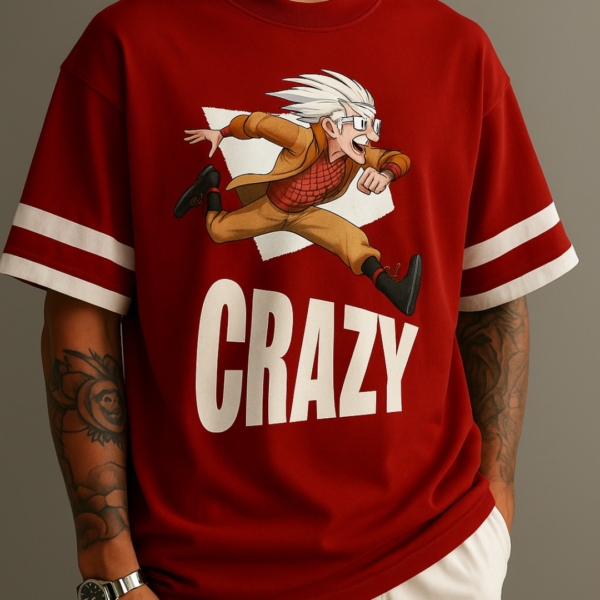Pehanoge Red Gen Z Graphic T-Shirt for Men – Trendy Oversized Streetwear Fashion
