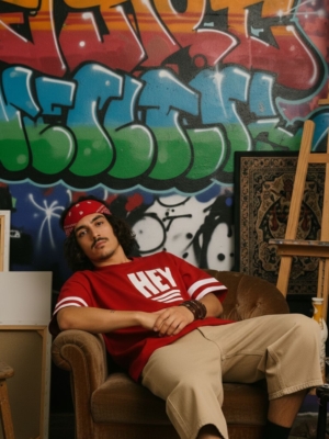 Pehanoge HEY Oversized T-Shirt | Silicon-Washed Loop Net Premium DTF | Streetwear Edition