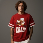 CRAZY Red Oversized Premium T-Shirt – 240 GSM Cotton | Pehanoge