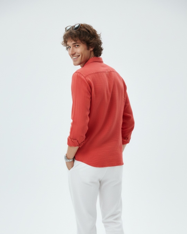Pehanoge Terracotta Linen Shirt | Collector's Edition Linen Collection