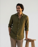 Pehanoge Olive Linen Shirt | Collector's Edition Linen Collection