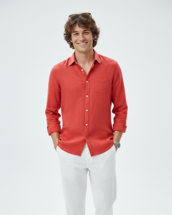 Pehanoge Terracotta Linen Shirt | Collector's Edition Linen Collection