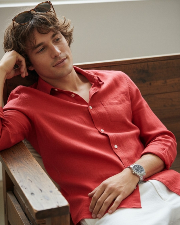 Pehanoge Terracotta Linen Shirt | Collector's Edition Linen Collection