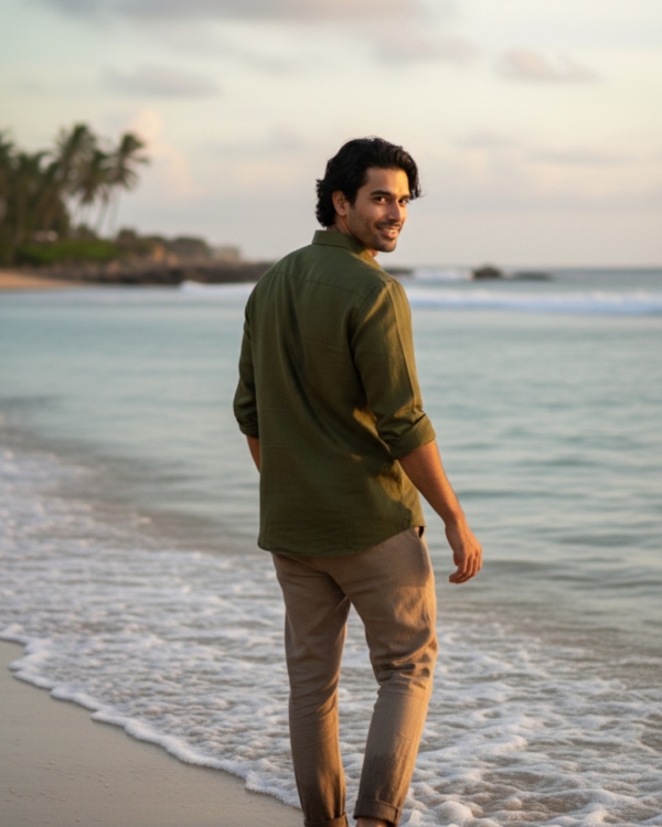 Pehanoge Olive Linen Shirt | Collector's Edition Linen Collection