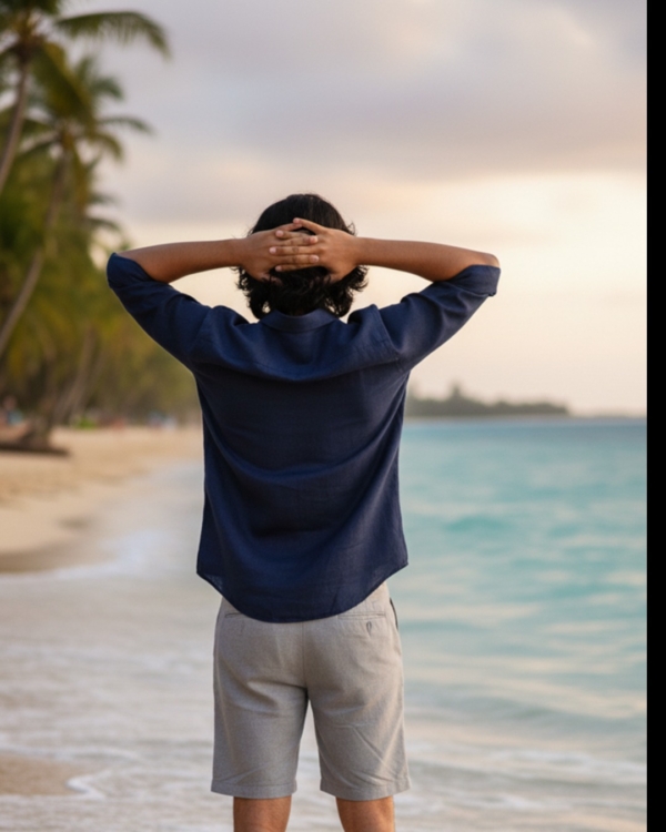 Pehanoge Navy Linen Shirt | Collector's Edition Linen Collection