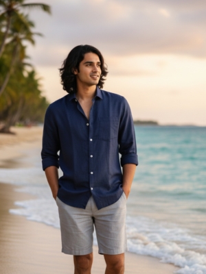 Pehanoge Navy Linen Shirt | Collector's Edition Linen Collection