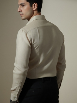 Luxury taupe linen shirt from Pehanoge Premium Linen Collection – crafted from 100% pure linen for breathable comfort, timeless design, and subtle sophistication.