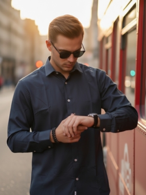 Pehanoge Smokey Grey Cotton Blend Shirt | Luxury Men’s Tailored Fit