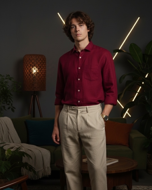 Pehanoge Merlot Linen Shirt | Collector's Edition Linen Collection