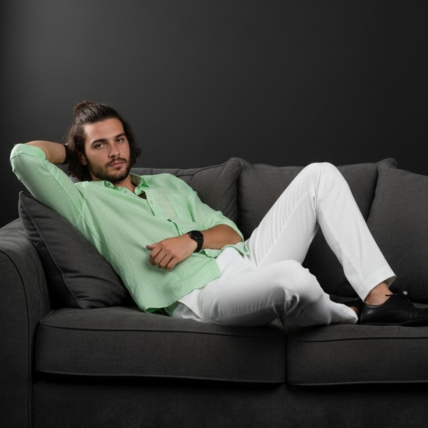 Pehanoge Sage Linen Shirt | 100% Pure Linen Men’s Shirt