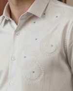 Pehanoge Cirque Shirt | Giza Cotton | Geometric Embroidery | Modern Luxe Edition