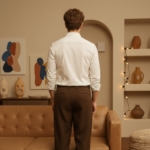 Pehanoge Flora Shirt | Giza Cotton | Sunflower Embroidery | Earth-Toned Luxe Edition