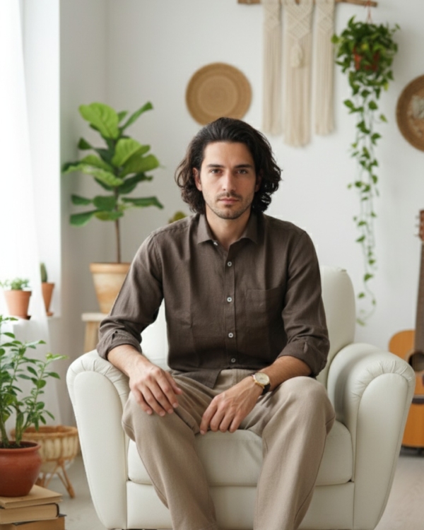 Pehanoge Mocha Linen Shirt | Collector's Edition Linen Collection