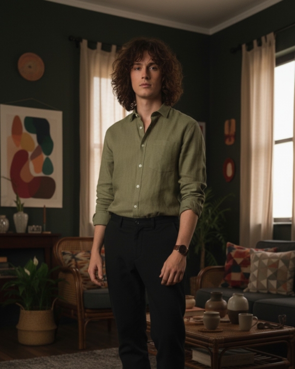 Pehanoge Olive Sage Linen Shirt | Collector's Edition Linen Collection