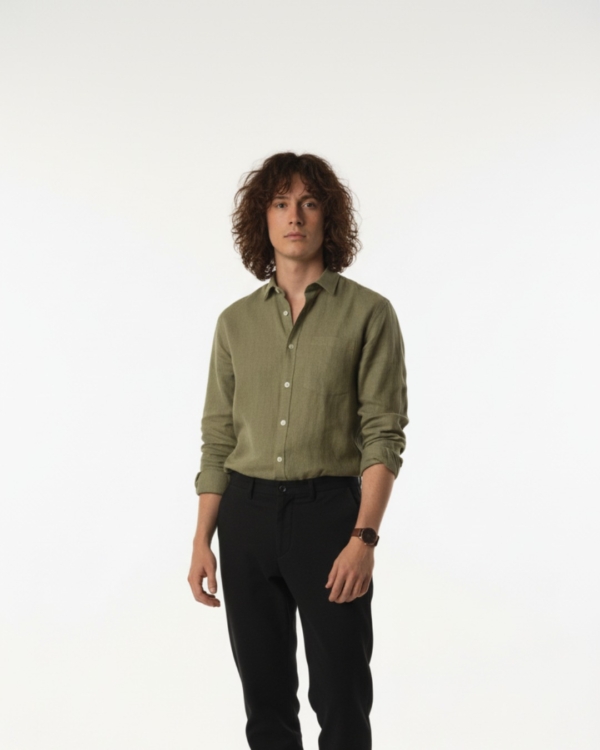 Pehanoge Olive Sage Linen Shirt | Collector's Edition Linen Collection
