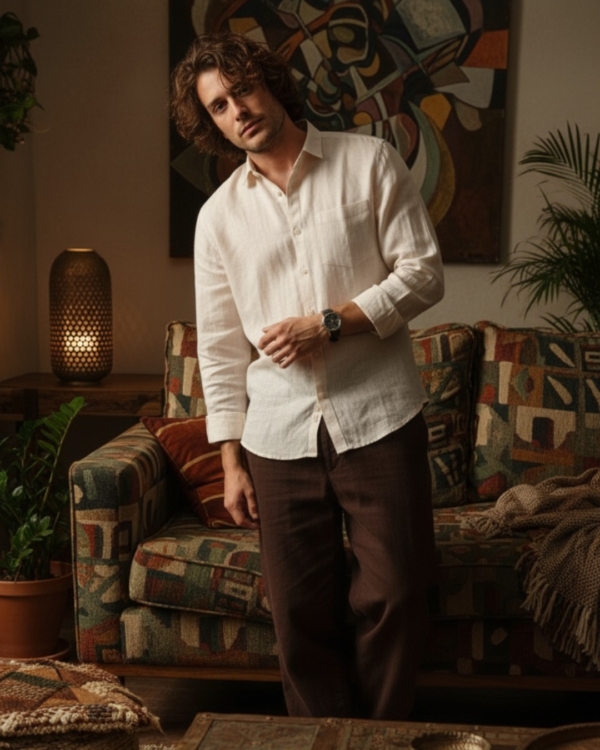 Pehanoge Sandstone Linen Shirt | Collector's Edition Linen Collection