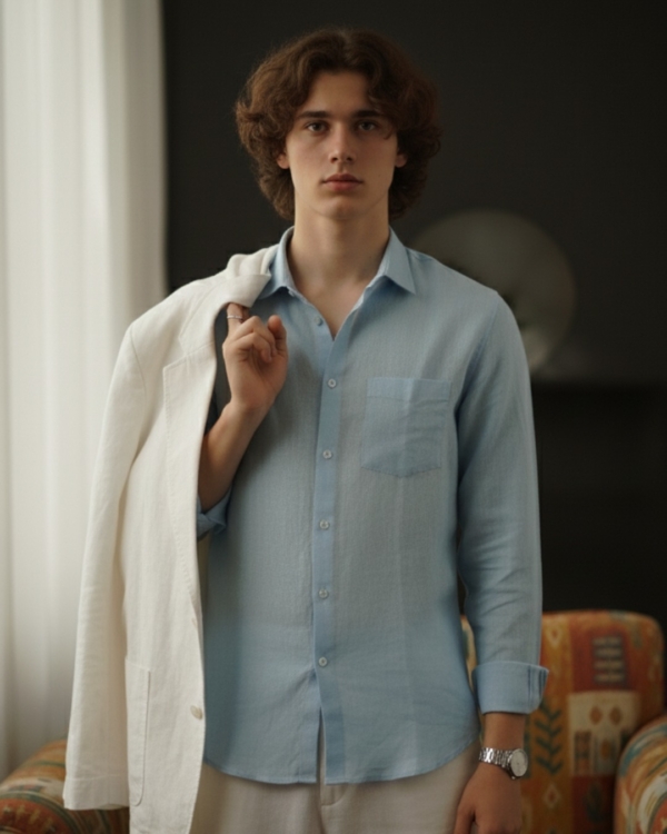 Pehanoge Sky Linen Shirt | Collector's Edition Linen Colllection