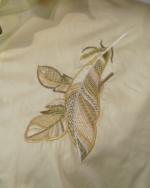 Pehanoge Solare Shirt | Giza Cotton | Feather Embroidery | Luxe Evening Edition