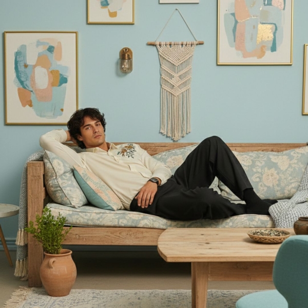 Pehanoge TwinSong Edition | Giza Cotton Embroidered Shirt | Luxury Cream Ivory | Premium Men’s Outfit