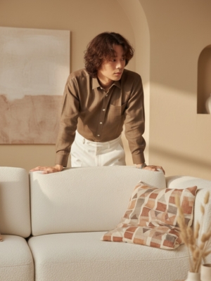 Pehanoge Earthstone Linen Shirt | 100% Super Prime Linen | Breathable & Antibacterial