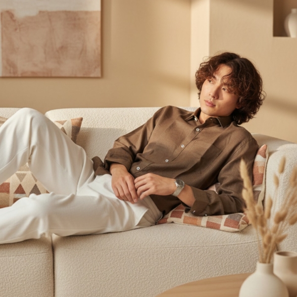 Pehanoge Earthstone Linen Shirt | 100% Super Prime Linen | Breathable & Antibacterial