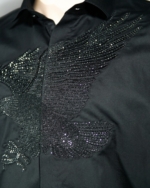 Pehanoge Aquila Embroidered Giza Cotton Shirt | Signature Embroidery Collection