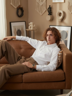 Pehanoge Aurion Shirt | Super Prime Cotton Self-Print Shirt | Signature Treasure Collection