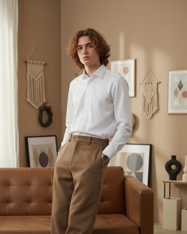 Pehanoge Aurion Shirt | Super Prime Cotton Self-Print Shirt | Signature Treasure Collection