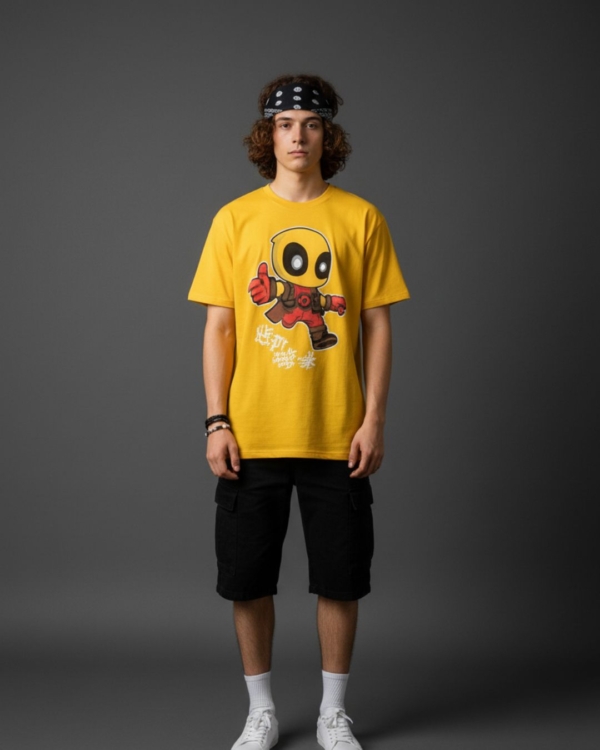 Pehanoge Deadpool Oversized T-Shirt | Silicon-Washed Loop Net Premium DTF | Streetwear Edition