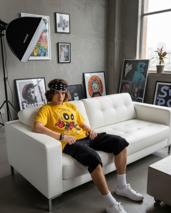 Pehanoge Deadpool Oversized T-Shirt | Silicon-Washed Loop Net Premium DTF | Streetwear Edition