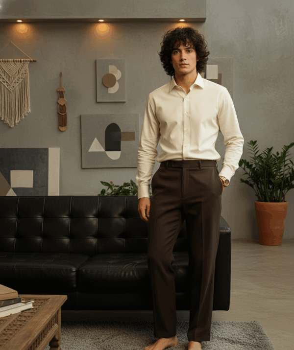 Pehanoge Ivory Elite Giza Cotton Shirt | Signature Monochrome Collection