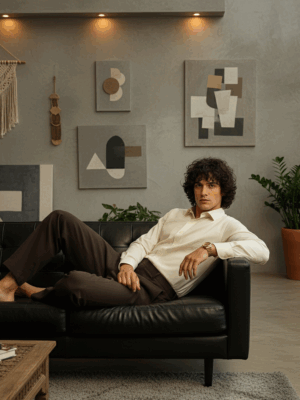 Pehanoge Ivory Elite Giza Cotton Shirt | Signature Monochrome Collection