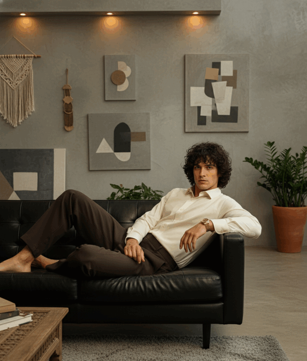 Pehanoge Ivory Elite Giza Cotton Shirt | Signature Monochrome Collection