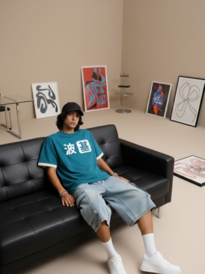 Pehanoge 波基 Oversized T-Shirt | Silicon-Washed Loop Net Premium DTF | Streetwear Edition