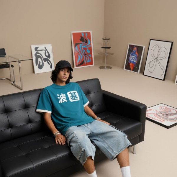 Shop the 波基 Oversized DTF Print T-Shirt premium loop-knit fabric, high-definition DTF graphic, relaxed streetwear fit. Perfect for everyday style, urban fashion, and casual outings. Available now at Pehanoge.in.