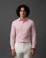 Pehanoge Rosé Bloom Giza Cotton Shirt | Signature Monochrome Collection