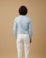 Pehanoge Sky Mist Giza Cotton Shirt | Signature Monochrome Collection