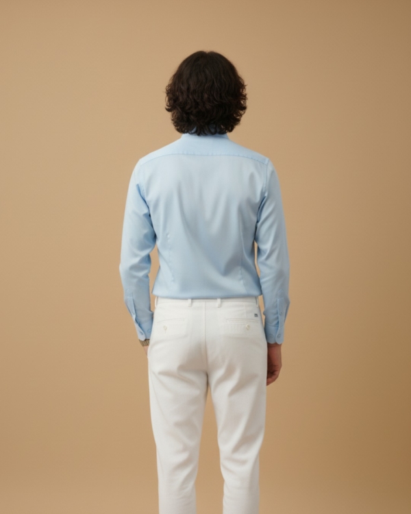 Pehanoge Sky Mist Giza Cotton Shirt | Signature Monochrome Collection