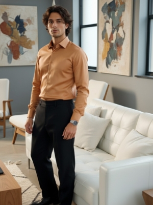 Solara | Giza Cotton Shirt | Signature Monochrome Collection